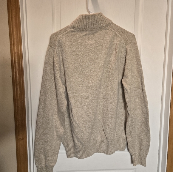 St John's Bay 1/4 Zip Pullover Beige Sweater 100% Cotton Mens Medium Tan - Picture 7 of 9